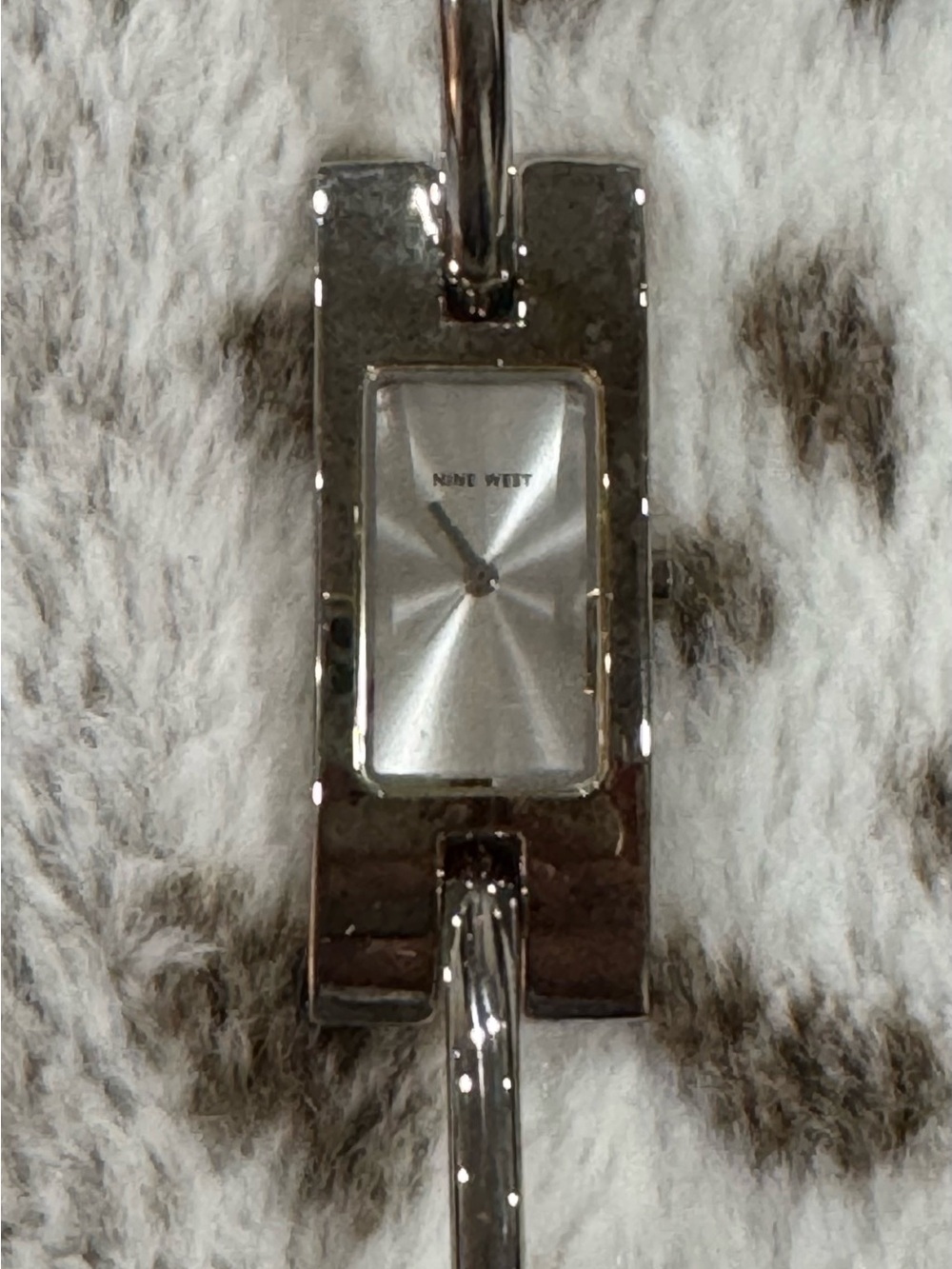 Nine West Silver Tone Rectangular Bangle Watch